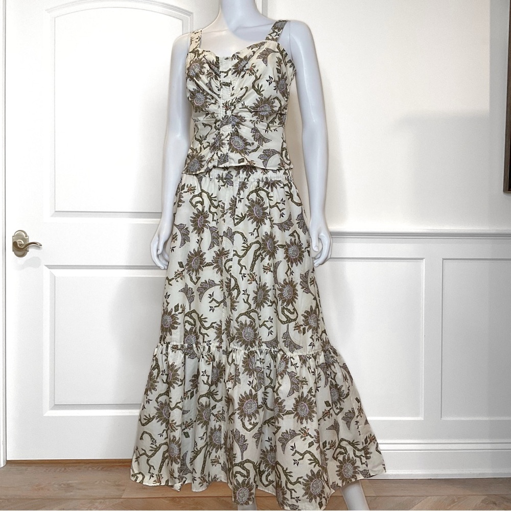 House Of Harlow 1960 2PC Crop Top Tiered Skirt Womens SZ M Romantic Coquette
